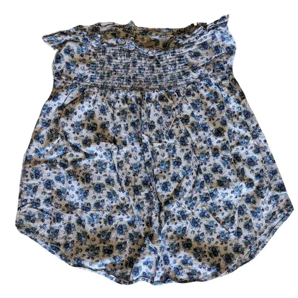 ALI and KRIS Floral Peplum Strapless Top, Size Large - Picture 1 of 7